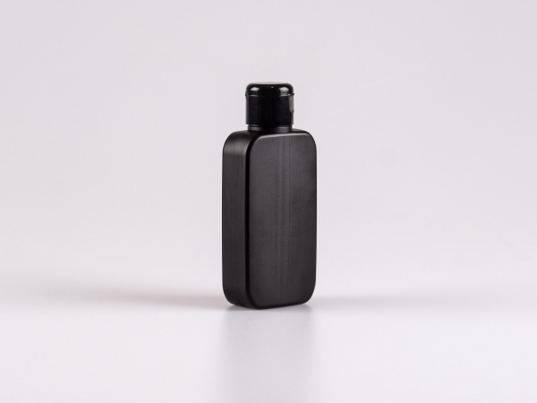 Flasche "Henry", 100ml, HDPE, mit FlipTop oder DiscTop Verschluss, weiss/schwarz