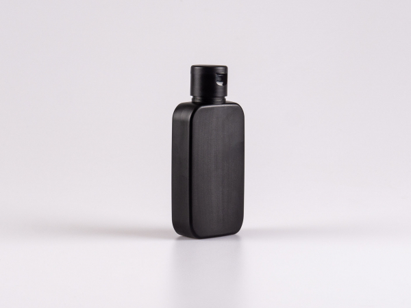 Flasche "Henry", 100ml, HDPE, mit FlipTop oder DiscTop Verschluss, weiss/schwarz