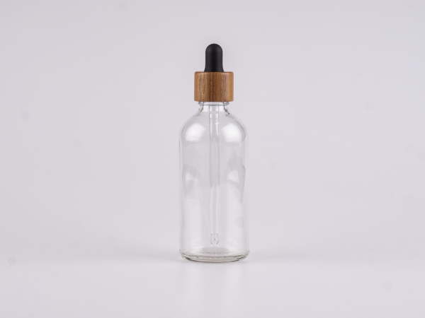 Klarglasflasche 100ml, mit Pipette Walnut