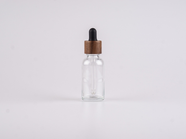 Klarglasflasche 50ml, mit Pipette Walnut