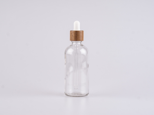 Klarglasflasche 100ml, mit Pipette Walnut