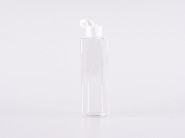 Flasche "Karl" 200ml, mit FlipTop oder DiscTop Verschluss, weiss/schwarz