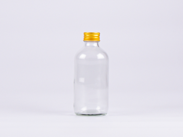 Klarglasflasche 250ml, mit Schraubverschluss Aluminium