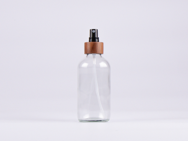 Klarglasflasche 250ml, mit Zerstäuber Walnut
