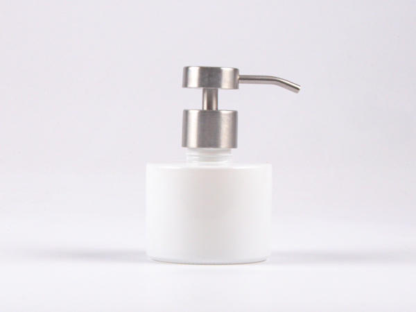 Weissglasflasche Lilly 130 ml - Dispenser Edelstahl
