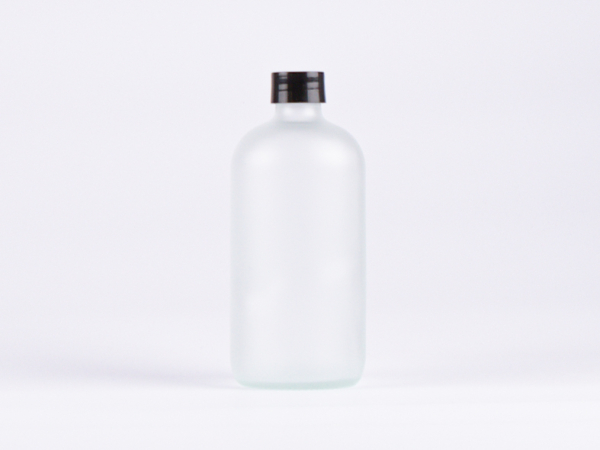 Glasflasche säuremattiert, 500ml, mit Schraubverschluss schwarz/weiss