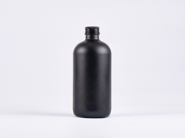 Schwarzglasflasche 500ml, mit Schraubverschluss Aluminium