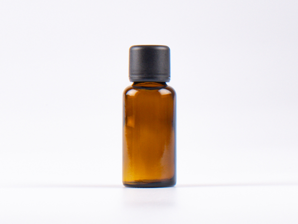 Braunglasflasche 30ml, mit Schraubverschluss & Giessring