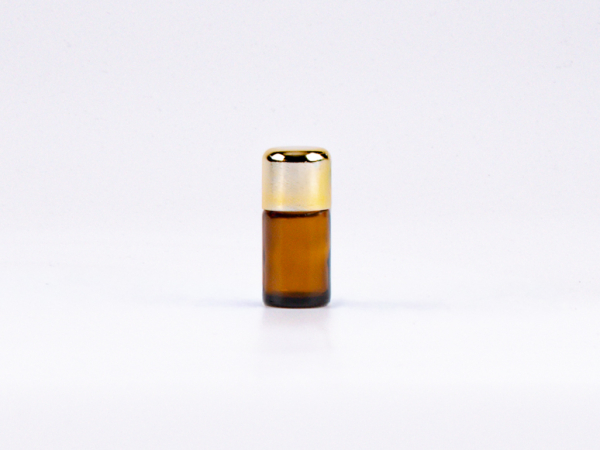 Braunglasflasche 5ml, mit Tropfmontur Gold