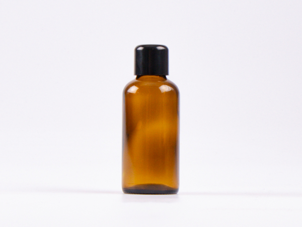 Braunglasflasche 50ml, mit Schraubverschluss schwarz