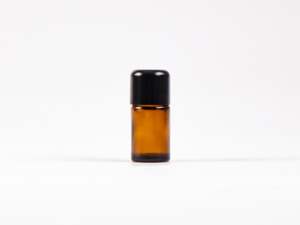 Braunglasflasche 5ml, mit Schraubverschluss schwarz