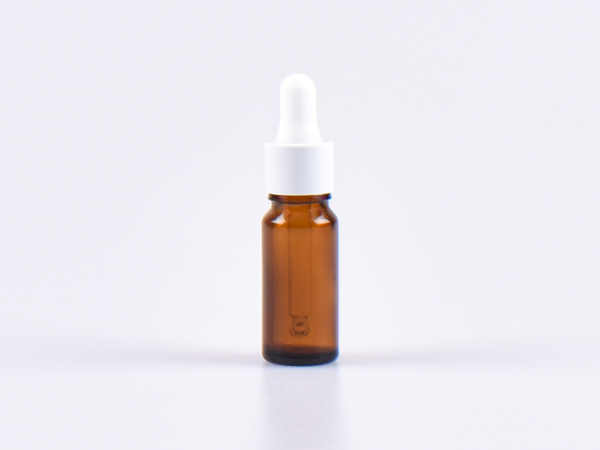 Braunglasflasche 10ml, mit Pipette weiss