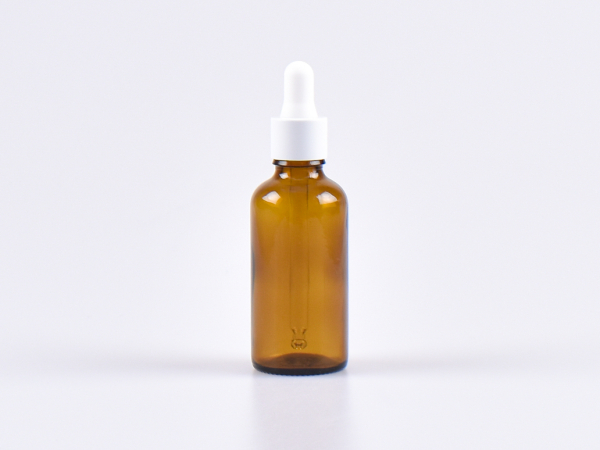 Braunglasflasche 50ml, mit Pipette weiss