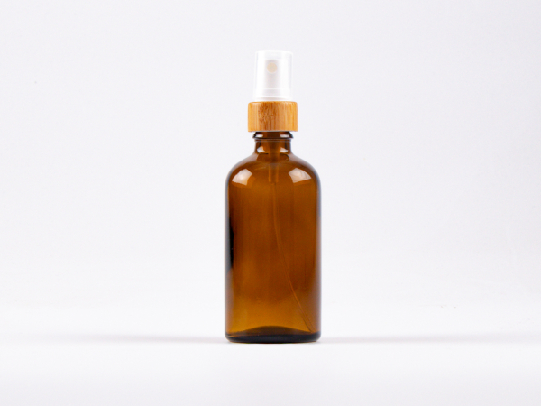Braunglasflasche 100 ml – Zerstäuber Bambus