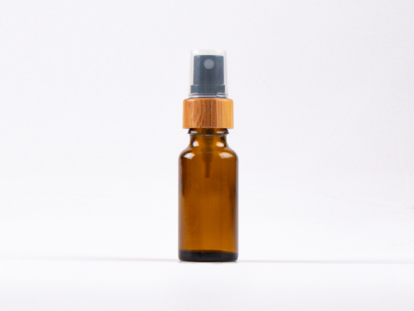 Braunglasflasche 20 ml - Zerstäuber Bambus