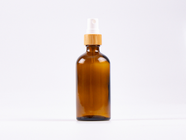 Braunglasflasche 100 ml - Zerstäuber Bambus