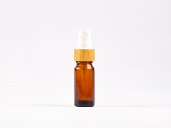 Braunglasflasche 10 ml - Zerstäuber Bambus