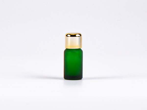 Grünglasflasche 10ml, mit Tropfmontur Gold