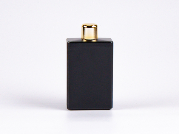 Schwarzglasflasche Miro 100 ml - Tropfmontur Gold
