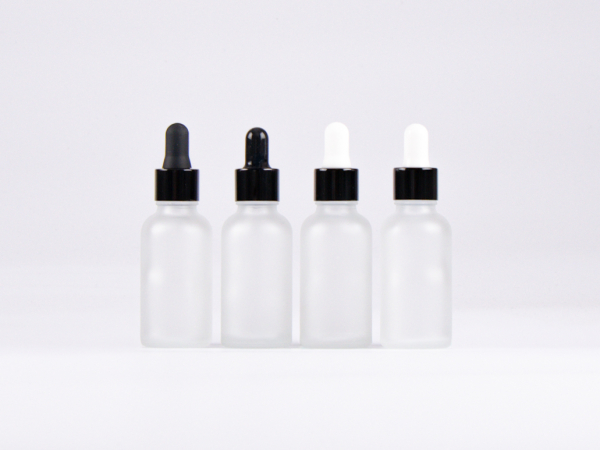 säuremattierte Flasche 100ml, mit Pipette schwarz