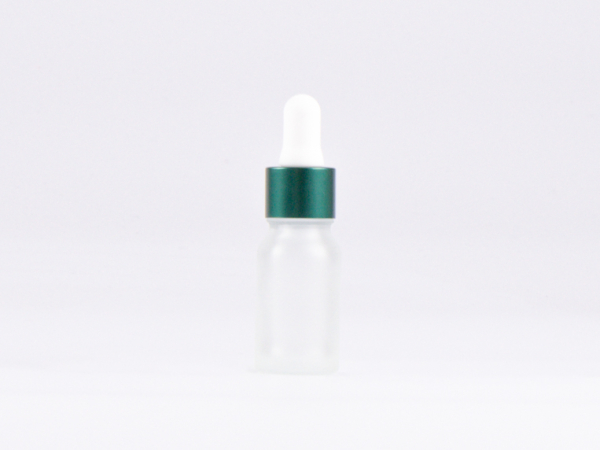 säuremattierte Flasche 10ml, mit Pipette grün-matt