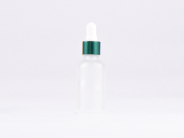 säuremattierte Flasche 30ml, mit Pipette grün-matt
