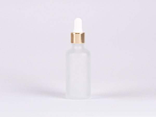 säuremattierte Flasche 50ml, mit Pipette gold