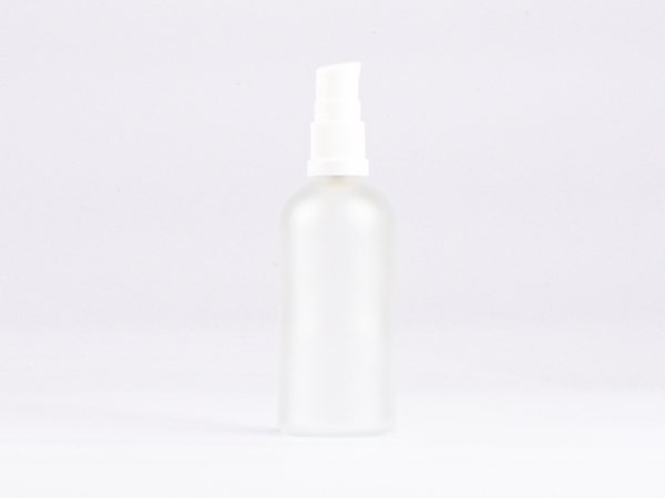 säuremattierte Flasche 100ml, mit Lotionspumpe Kunststoff