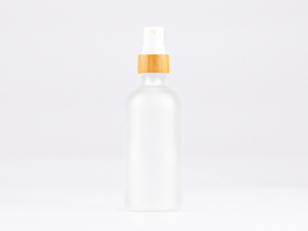 säuremattierte Flasche 100ml, mit Zerstäuber Bambus