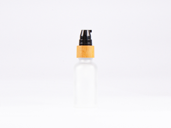 säuremattierte Flasche 30ml, mit Lotionspumpe Bambus