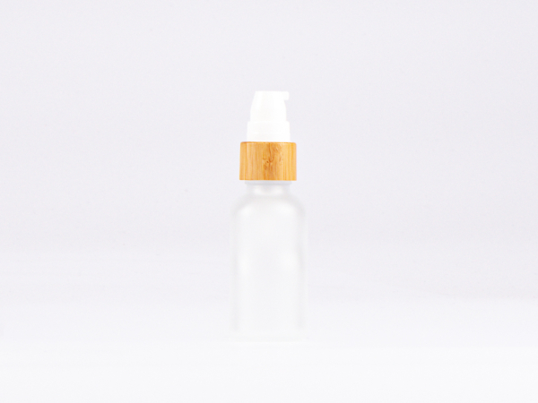 säuremattierte Flasche 30ml, mit Lotionspumpe Bambus