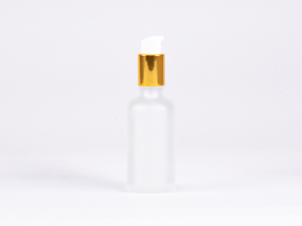 säuremattierte Flasche 50 ml - Lotionspumpe Aluminium