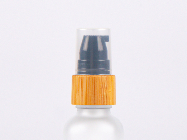 säuremattierte Flasche 30ml, mit Lotionspumpe Bambus