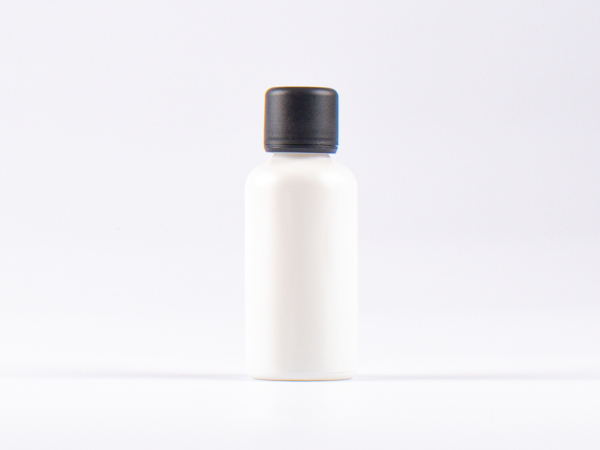 Weissglasflasche 50ml, mit Schraubverschluss & Giessring