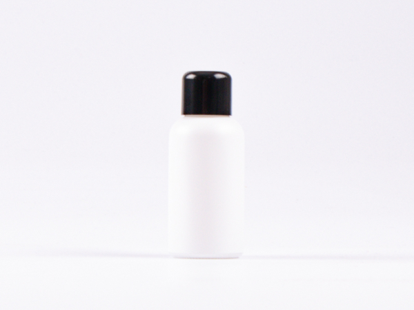 Weissglasflasche 30ml, mit Schraubverschluss schwarz