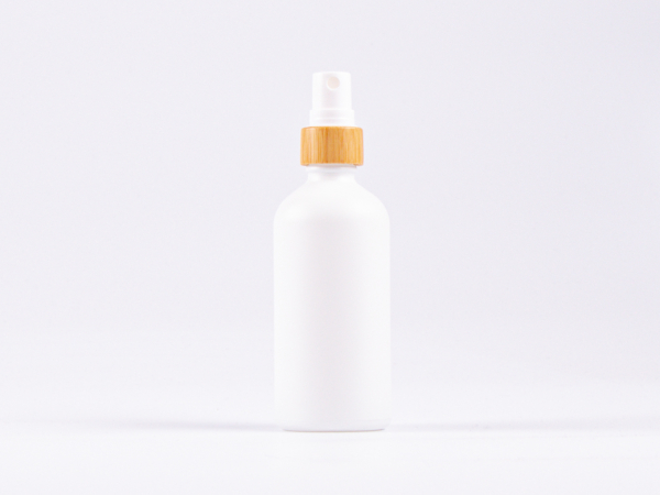Weissglasflasche 100 ml - Zerstäuber Bambus