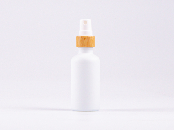 Weissglasflasche 50 ml - Zerstäuber Bambus