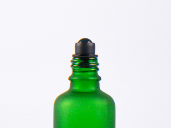 Grünglasflasche 10ml, mit Roll-On Glas/Stahl