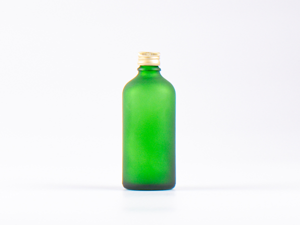 Grünglasflasche 100ml, mit Schraubverschluss Aluminium