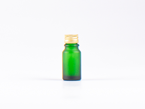 Grünglasflasche 10ml, mit Schraubverschluss Aluminium
