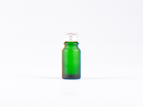Grünglasflasche 10ml, mit Schraubverschluss Aluminium