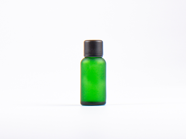 Grünglasflasche 30ml, mit Schraubverschluss & Giessring