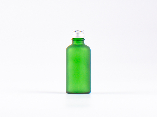 Grünglasflasche 50ml, mit Schraubverschluss Aluminium