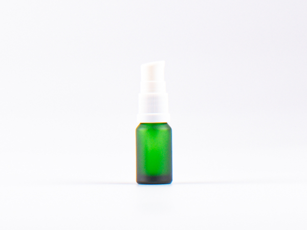 Grünglasflasche 10ml, mit Lotionspumpe Kunststoff