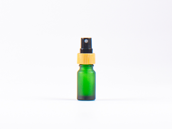 Grünglasflasche 10ml, mit Zerstäuber Bambus
