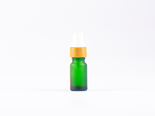 Grünglasflasche 10ml, mit Zerstäuber Bambus