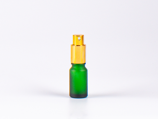 Grünglasflasche 10 ml - Zerstäuber Aluminium