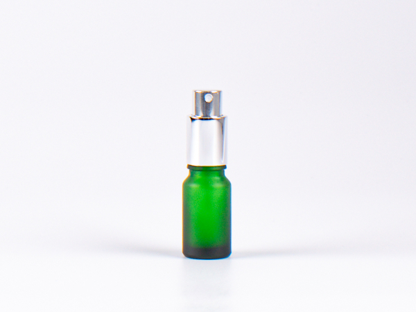 Grünglasflasche 10 ml - Zerstäuber Aluminium