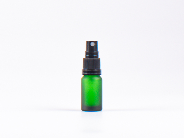 Grünglasflasche 10ml, mit Zerstäuber Kunststoff