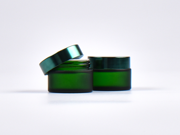 Grünglasdose, 30ml, mit Deckel grün